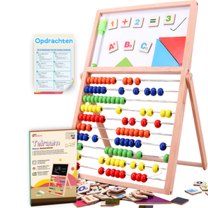 Boulier en bois avec 10 leçons de calcul